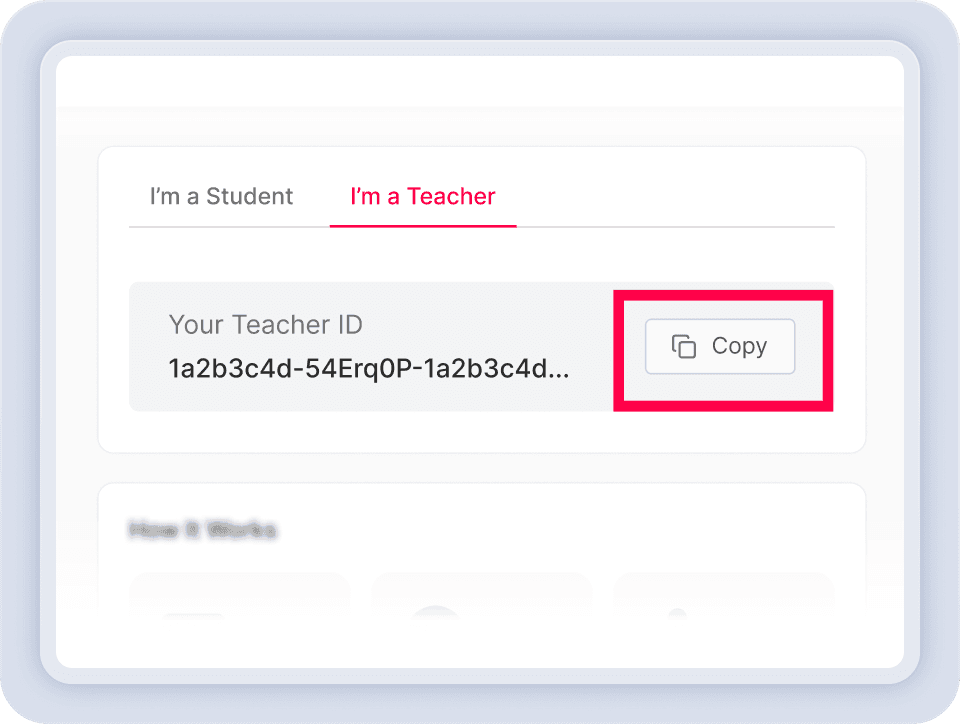 Step 1 teacher ID sharing