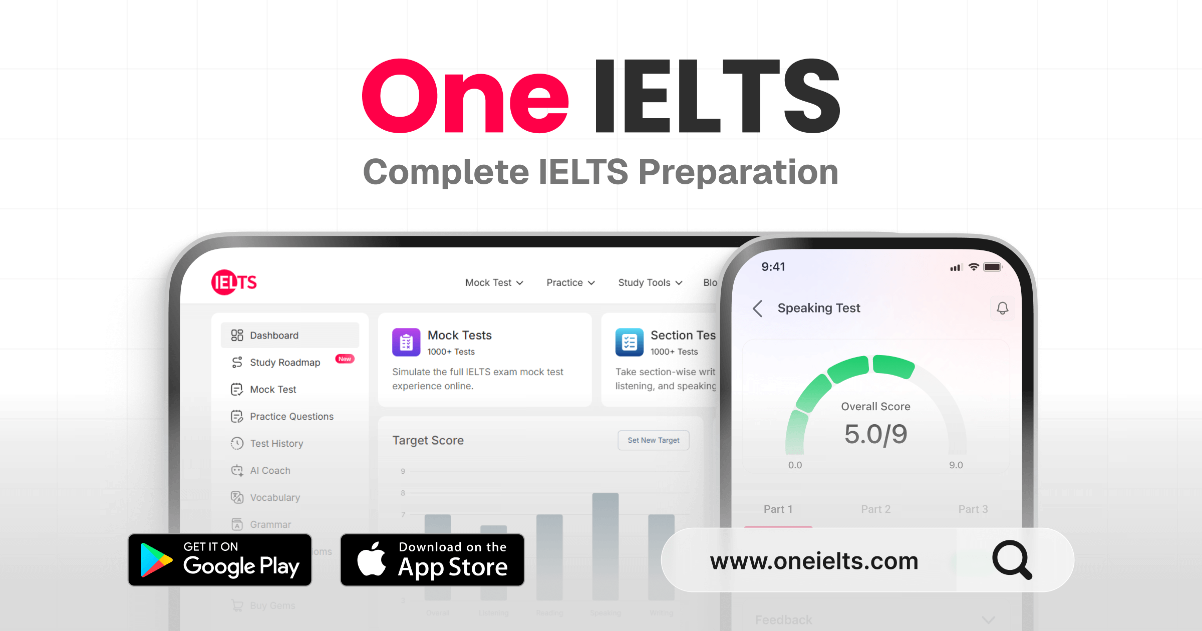 IELTS preparation platform interface
