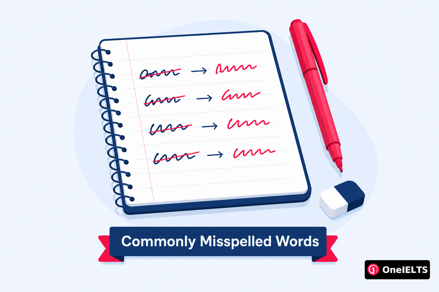 Commonly misspelled words for IELTS Listening dictation practice