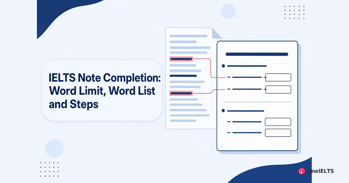 IELTS Note Completion: Word Limit, Word List and Steps