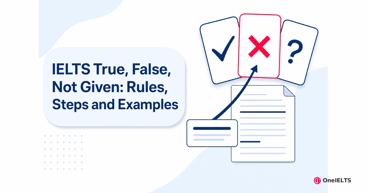 IELTS True, False, Not Given: Rules, Steps and Examples