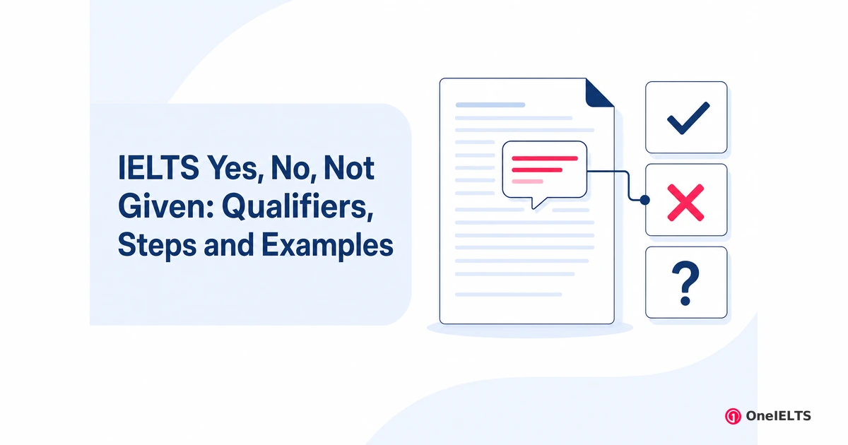 IELTS Yes, No, Not Given: Qualifiers, Steps and Examples