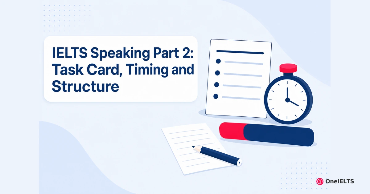 IELTS Speaking Part 2: Task Card, Timing and Structure