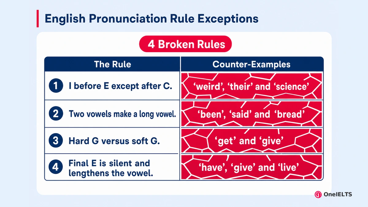 English Pronunciation Rule Exceptions