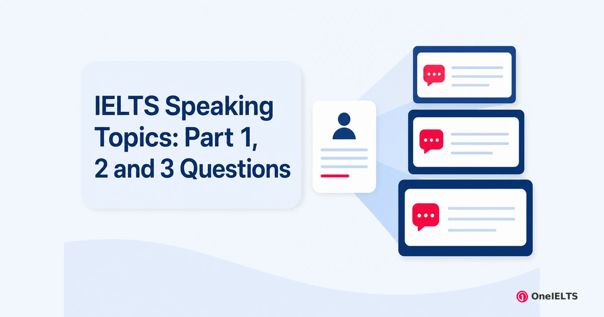 IELTS Speaking Topics: Part 1, 2 and 3 Questions