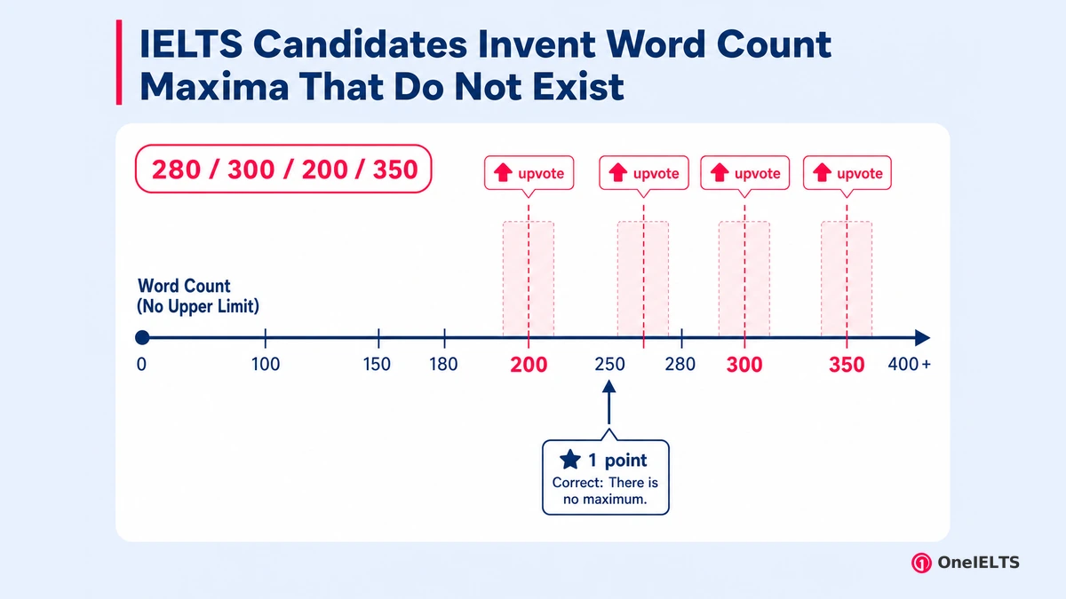 IELTS Candidates Invent Word Count Maxima That Do Not Exist