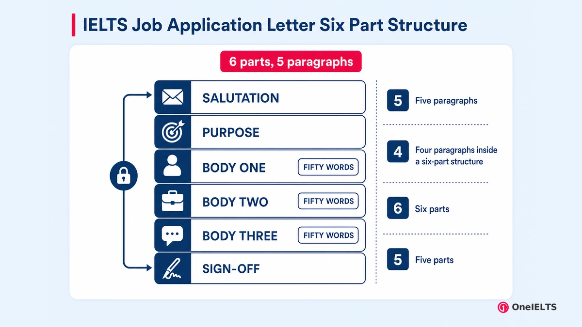 IELTS Job Application Letter Six Part Structure