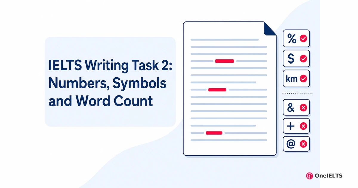 IELTS Writing Task 2: Numbers, Symbols and Word Count