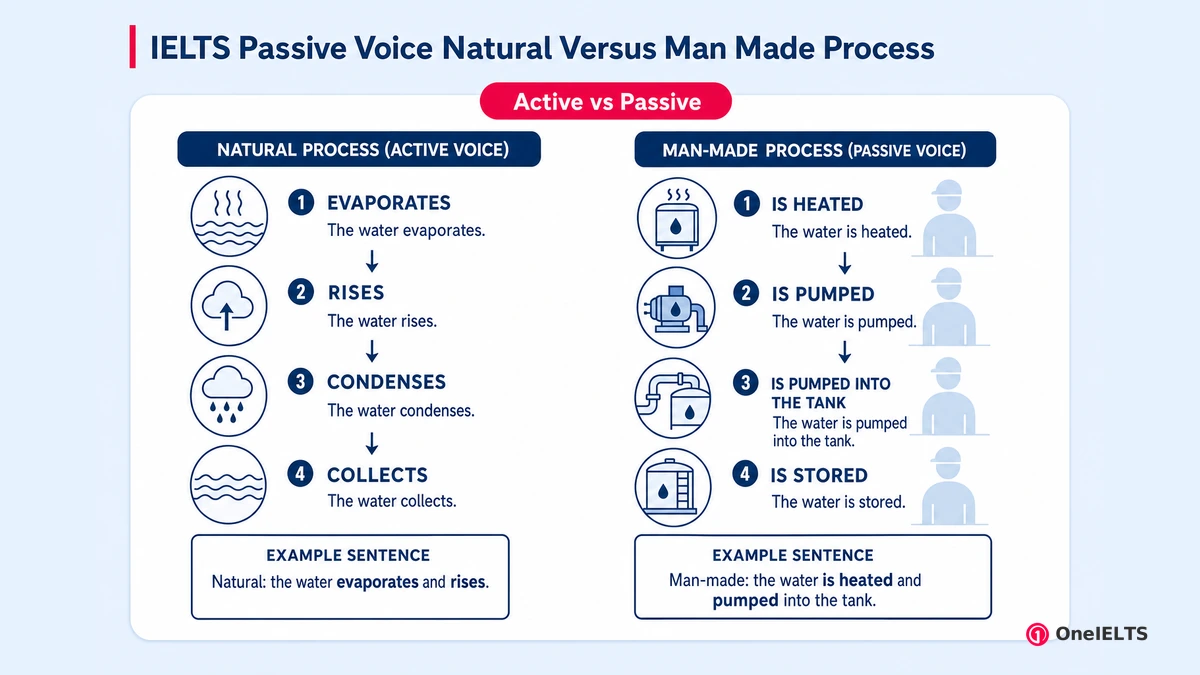 IELTS Passive Voice Natural Versus Man Made Process