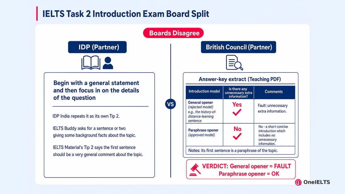 IELTS Task 2 Introduction Exam Board Split