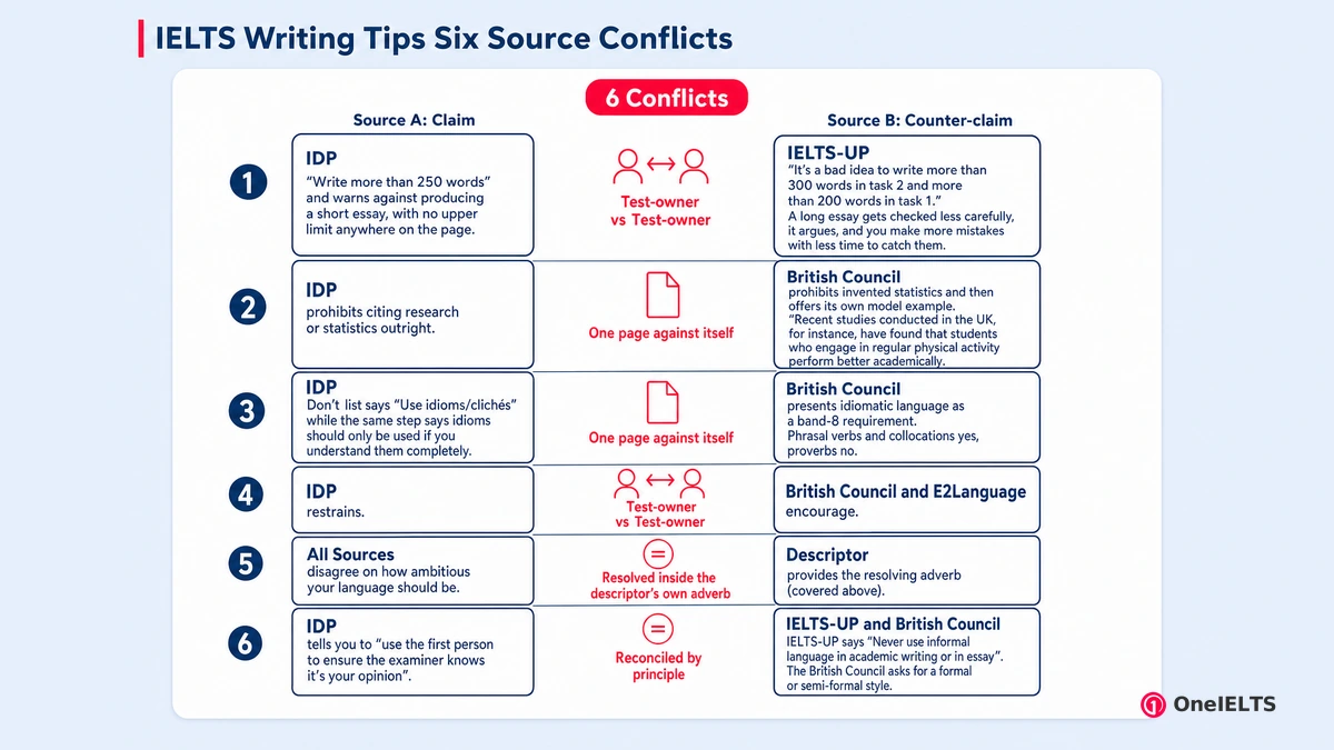 IELTS Writing Tips Six Source Conflicts