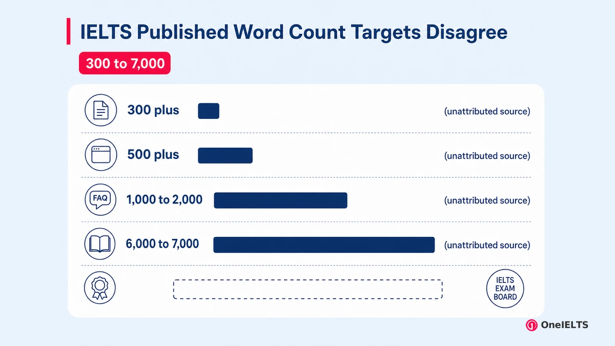 IELTS Published Word Count Targets Disagree