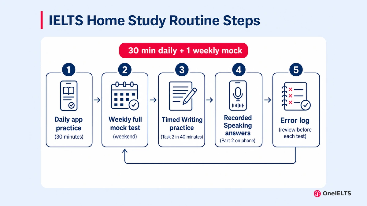 IELTS Home Study Routine Steps