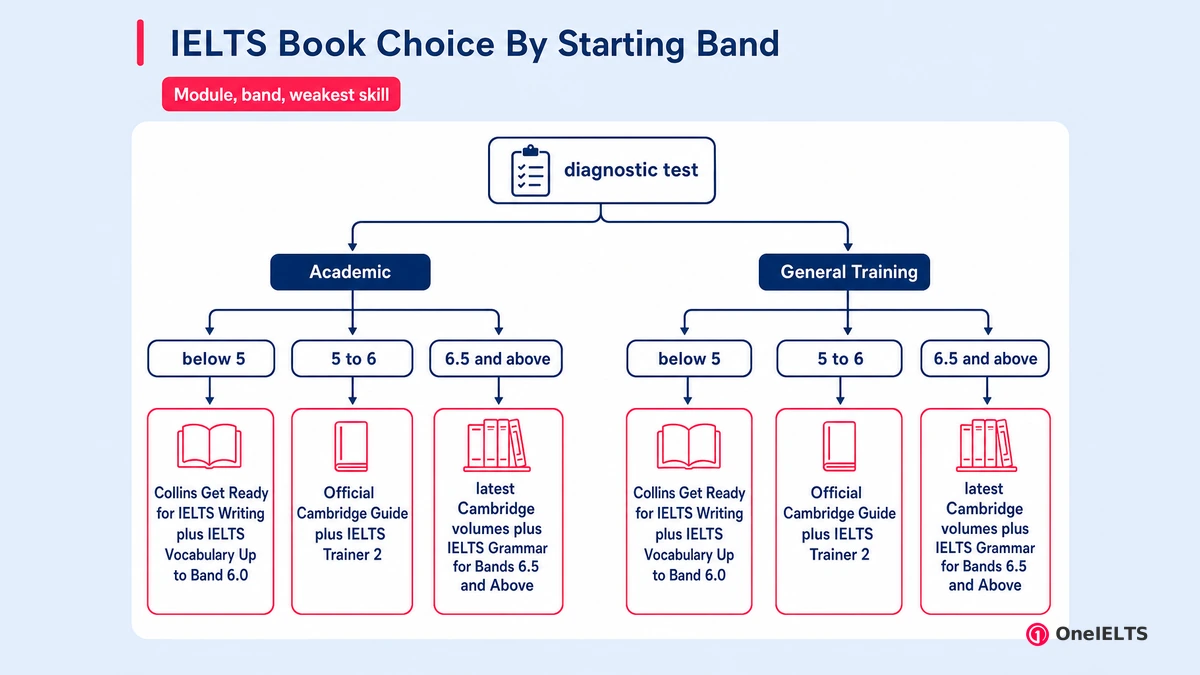 IELTS Book Choice By Starting Band