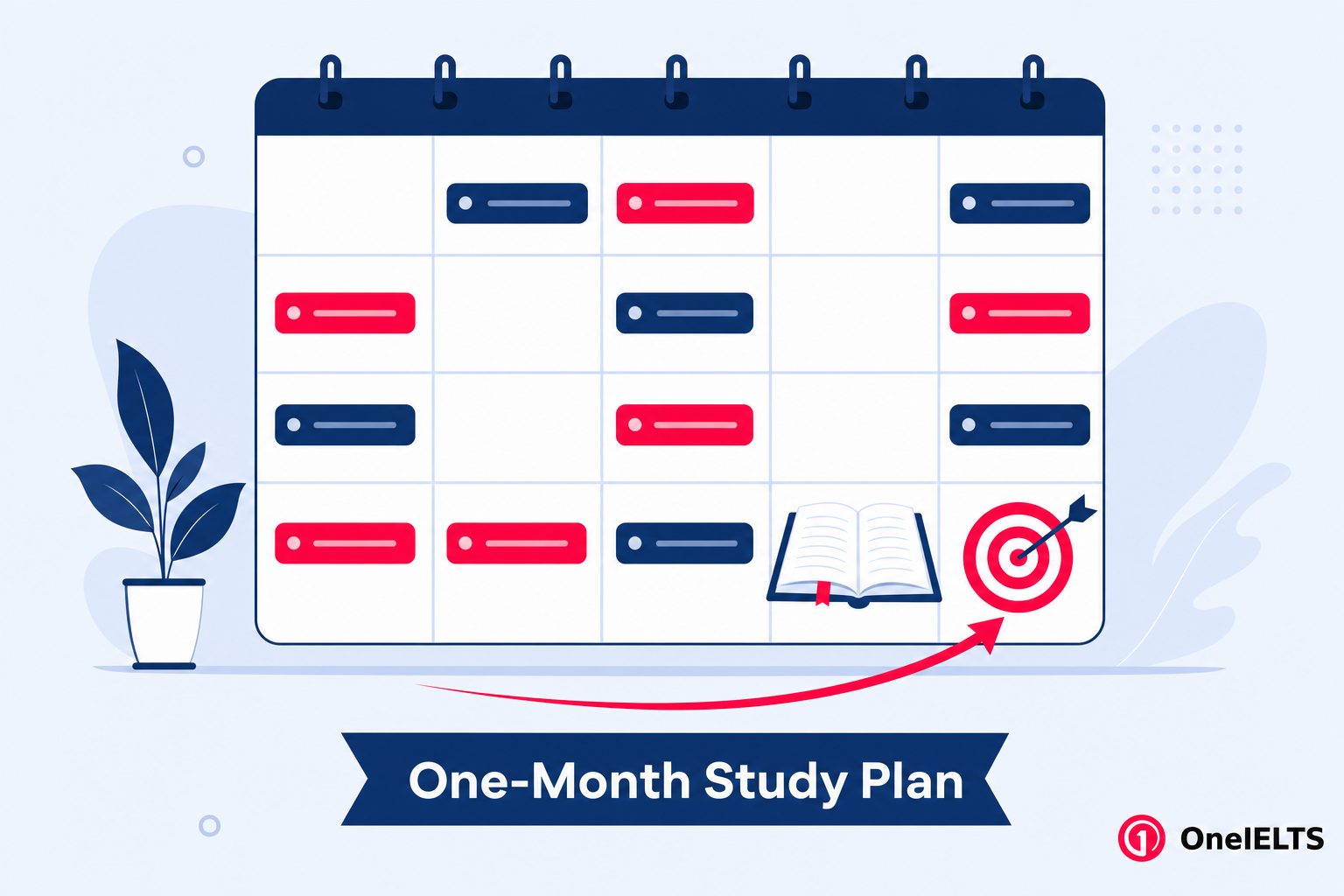 One-month IELTS study plan with weekly tasks
